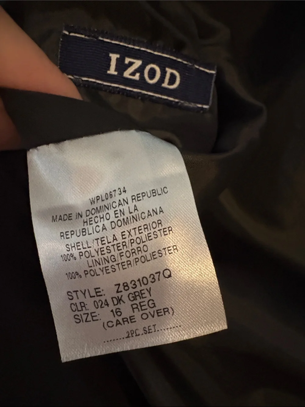 Izod Boys Sz 16 Charcoal Gray Two-Button Suit Jacket Pants & Shirt